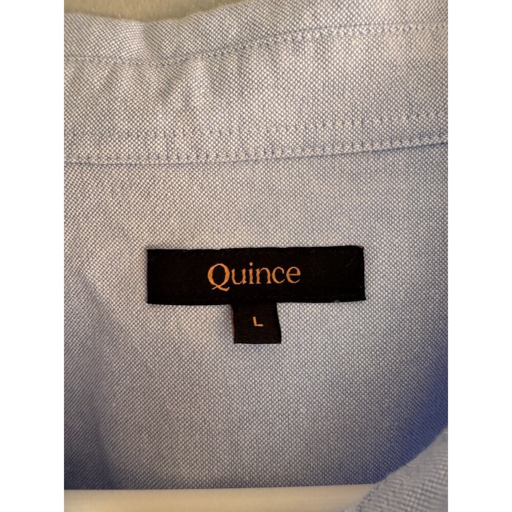 NWOT Quince Organic Cotton Relaxed Oxford Shirt Pale Blue Women’s Large - Picture 9 of 10